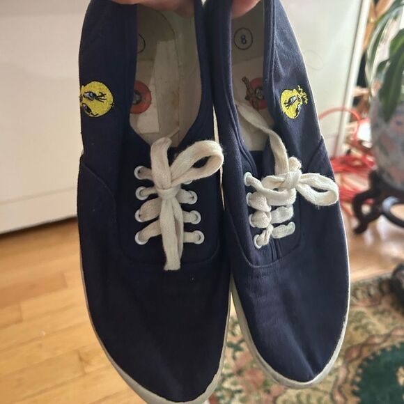 Vintage 1998 Women's Looney Tunes Tweety Bird Canvas Low Top Sneakers Size 8 - Picture 14 of 16